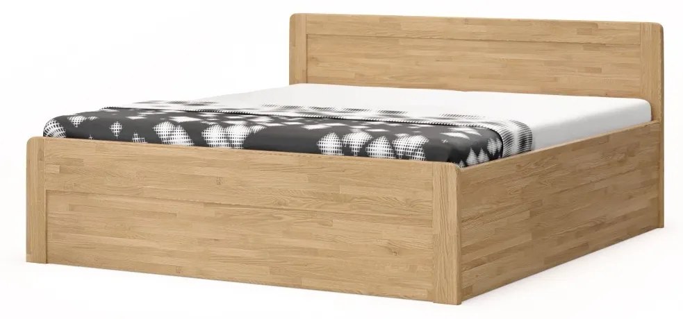 BMB MARIKA FAMILY - masívna dubová posteľ s úložným priestorom 140 x 200 cm, dub masív