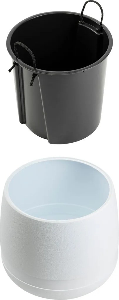 PLASTOVÝ KVETINÁČ LUNA VASE 35X30 CM BIELA