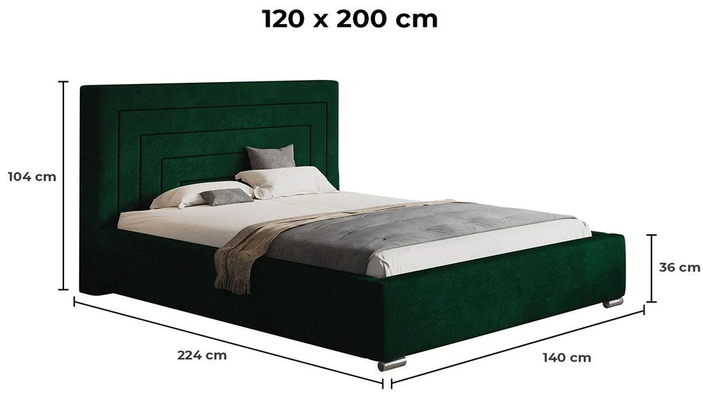 PROXIMA.store - Minimalistická manželská posteľ RORY ROZMER: 160 x 200 cm, FARBA NÔH: chrómová