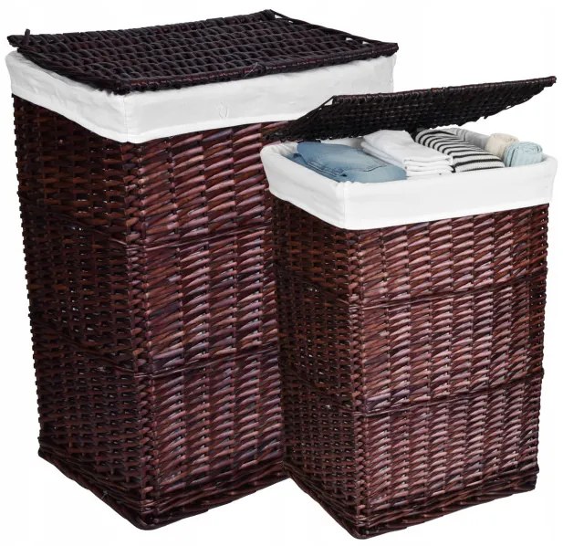 Sada košov na bielizeň hnedá 72 l a 114 l