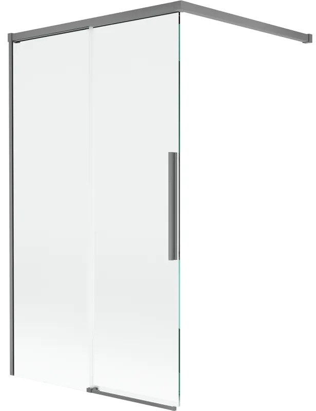 Mexen Rox, 2-krídlová posuvná vaňová zástena 100 x 150 cm, 8mm číre sklo, grafitový profil, 8C9-100-003-95-00