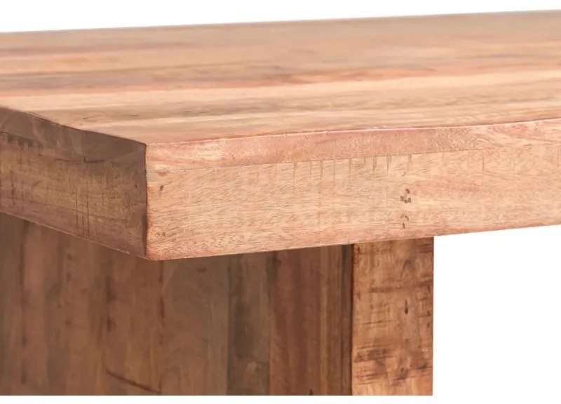 furniture-nabytek.cz - Masívny jedálenský set Cleveland z mangového dreva, lakovaný, hnedý – stôl 200 cm, 4 stoličky, lavica 190 cm