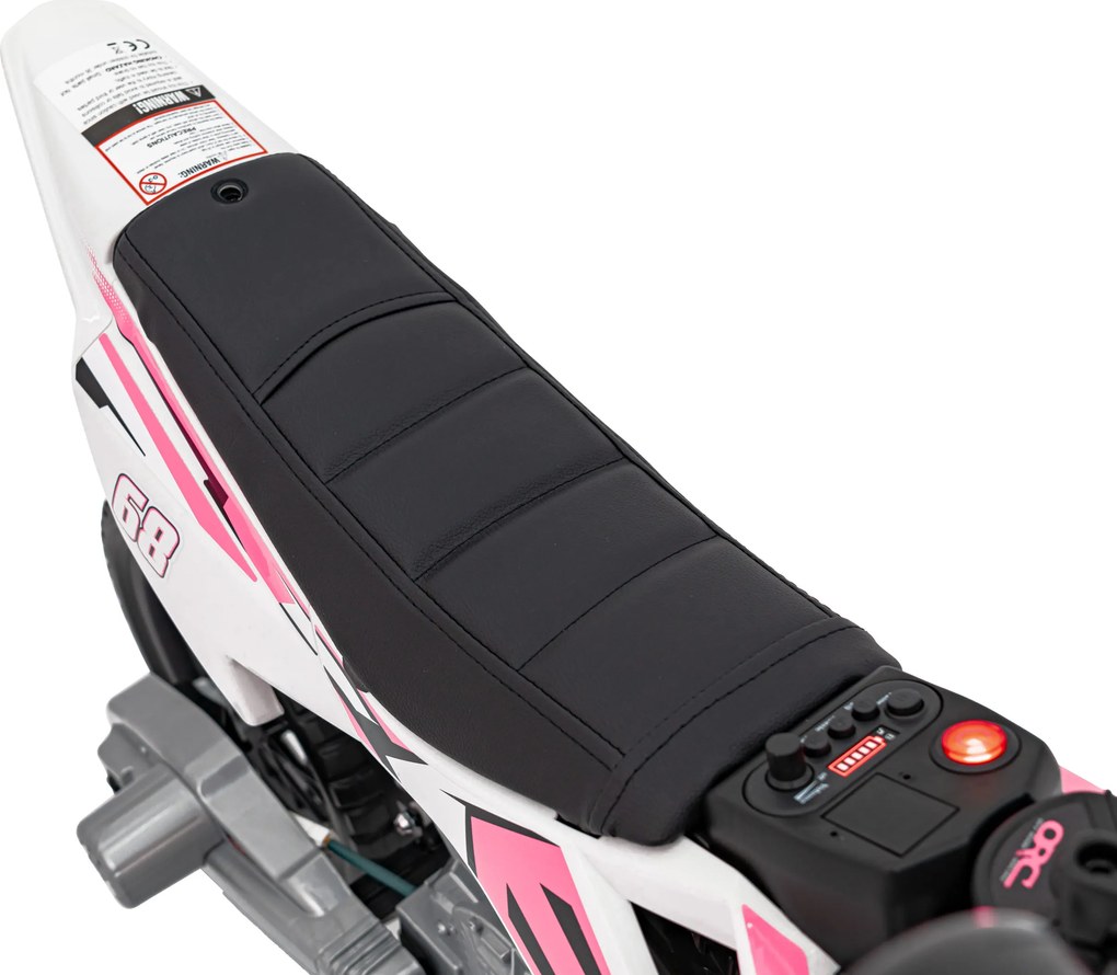 Ramiz Detská motorka na batérie PANTONE 361C Ružová + Audio panel + Pomalý štart + Kolesá EVA