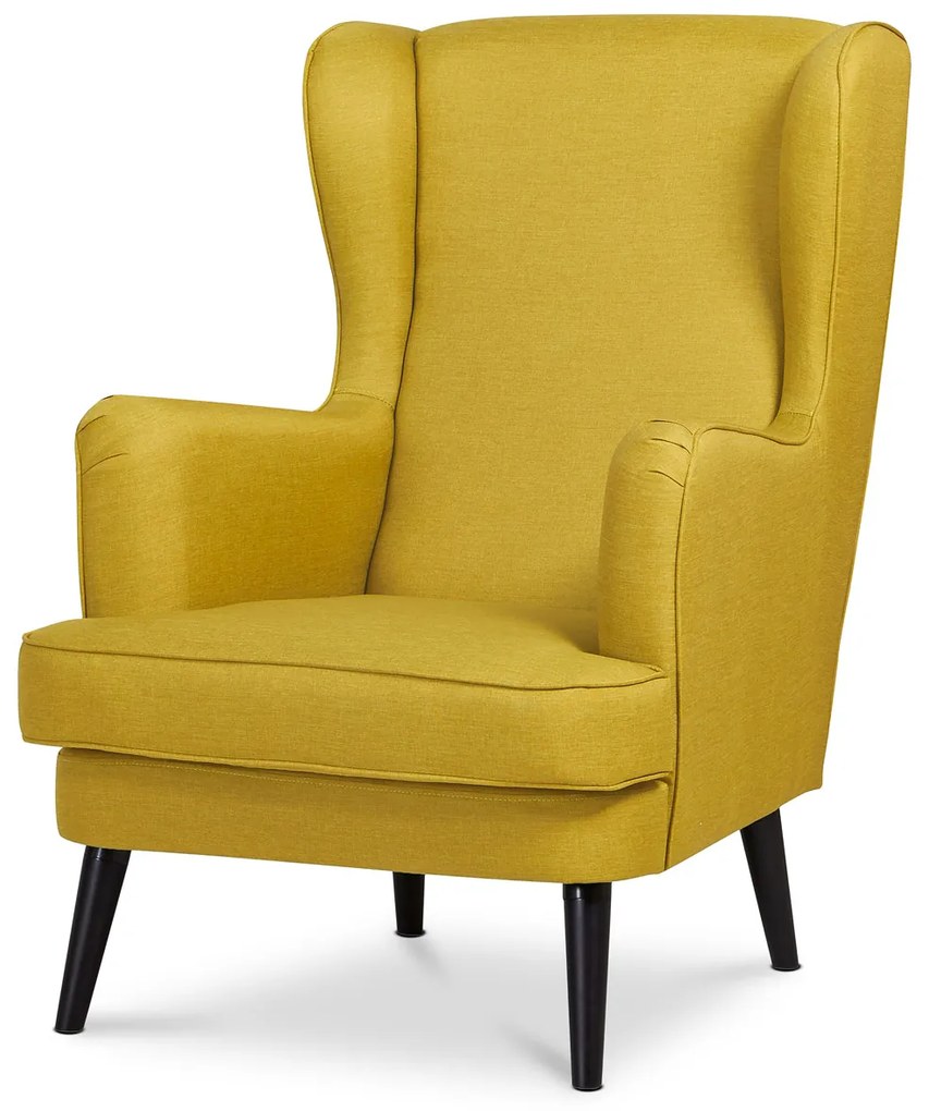 Autronic - Křeslo, žlutá látka, nohy buk - AK-A1318 YEL2