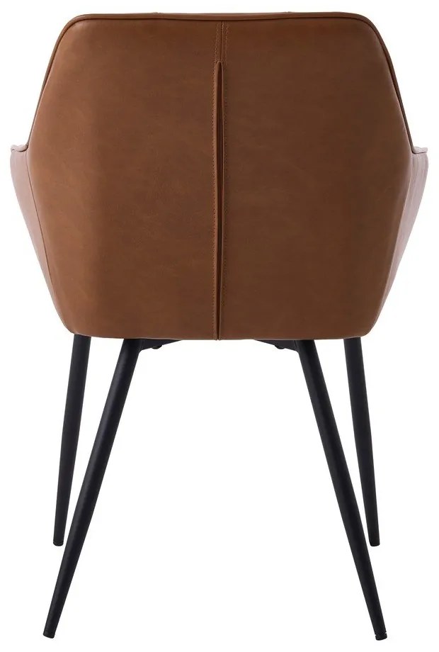 Hnedé čalúnené jedálenské kreslá v súprave s podrúčkami 2 ks Nolan Square – Unique Furniture