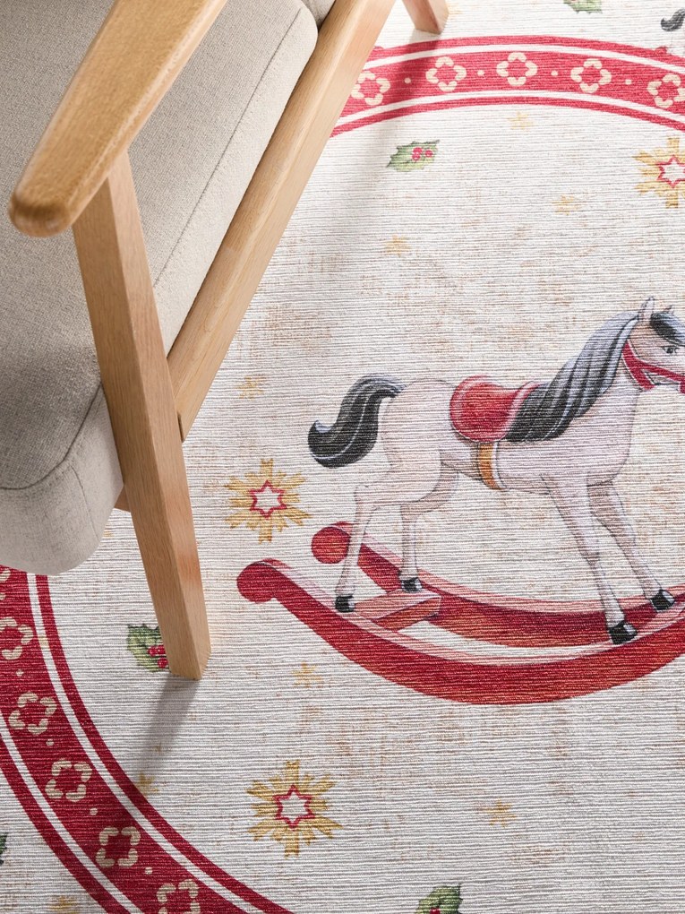 Villeroy & Boch Kusový koberec Toy's delight 106275 Cream, Red kruh, 160x160 (priemer) kruh, červená, obývacia izba