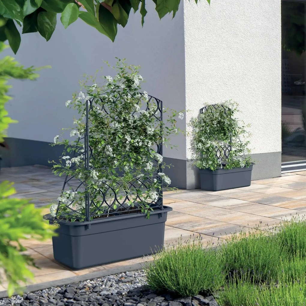 Kvetináč s pergolou Blomas 58 cm antracitový