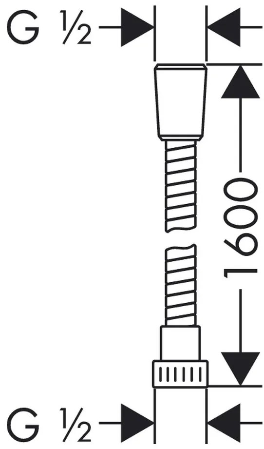 Hansgrohe Metaflex, sprchová hadica 1600 mm, chrómová, HAN-28266000