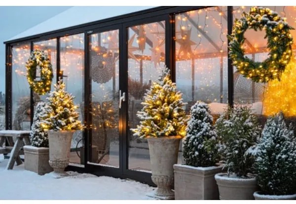 Eglo 410941 - LED Vonkajší vianočný veniec CALGARY 60xLED/0,018W/3/230V IP44