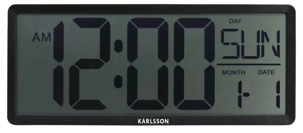 Karlsson 6020BK digitálne hodiny čierna, 35 cm