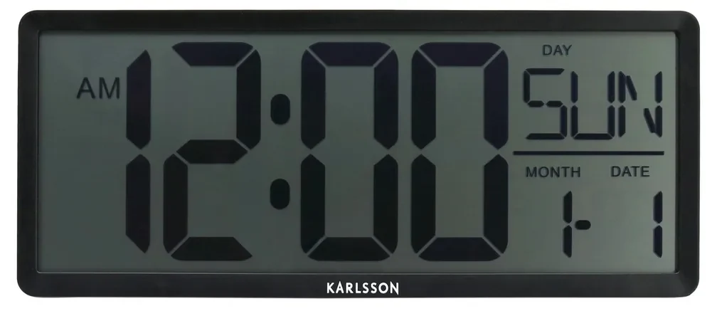 Karlsson 6020BK digitálne hodiny čierna, 35 cm