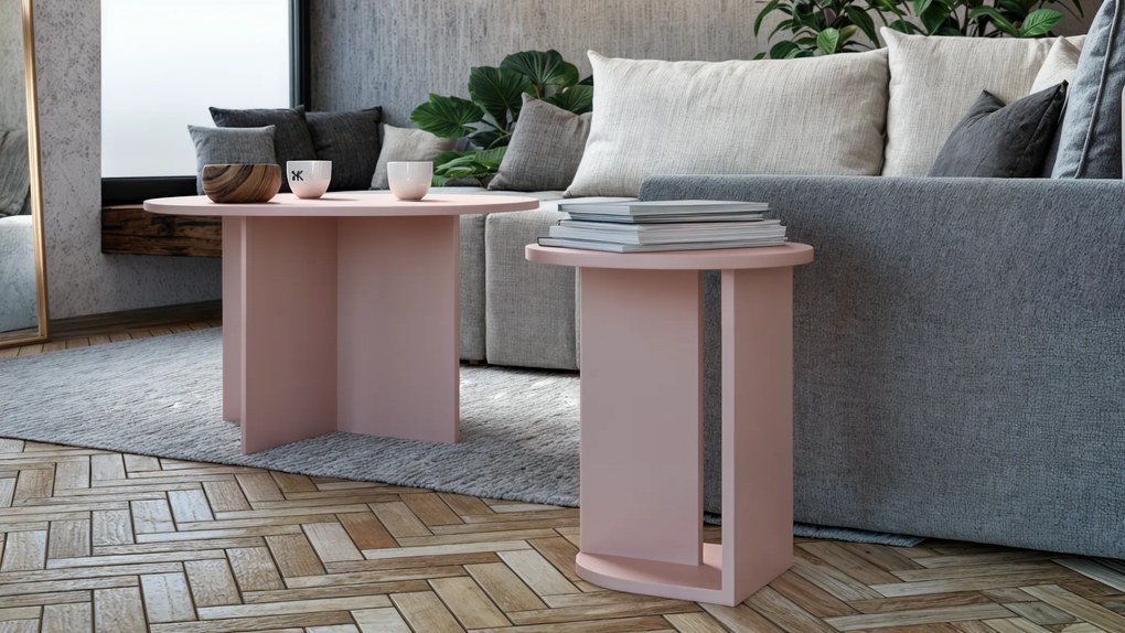 Odkládací stolek Phoebe 03 48 cm růžový