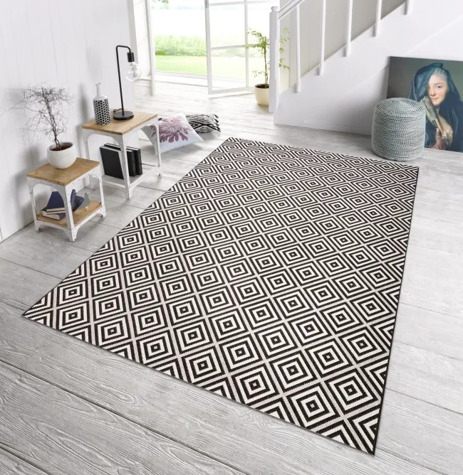 Koberec Hanse Home Meadow Karo čierny