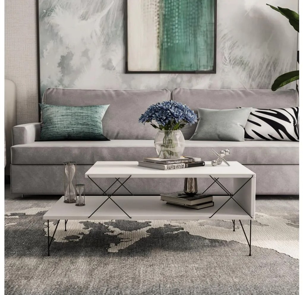 Konferenčný stolík LOIRE 40x100 cm biela