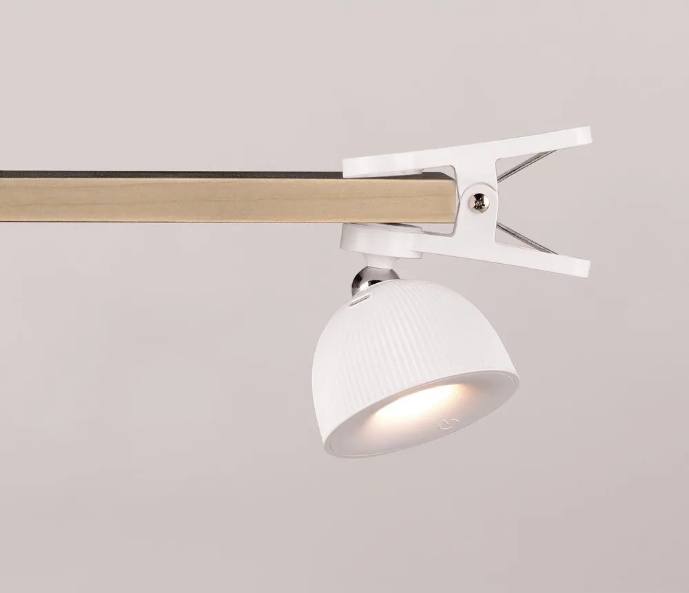 Stmievateľná biela LED stolová lampa s klipom (výška 41 cm) Maxima – Reality