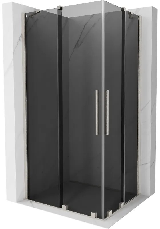 Mexen Velar Duo, sprchový kút s posuvnými dverami 100 x 90 cm, 8mm šedé sklo, brúsená oceľ, 871-100-090-42-97