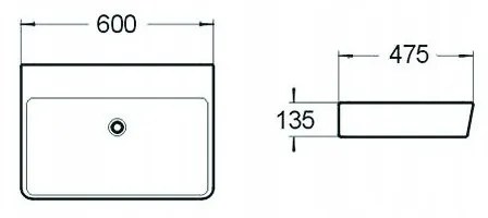 Keramické umývadlo na dosku MEXEN LILI 60x47 cm biele