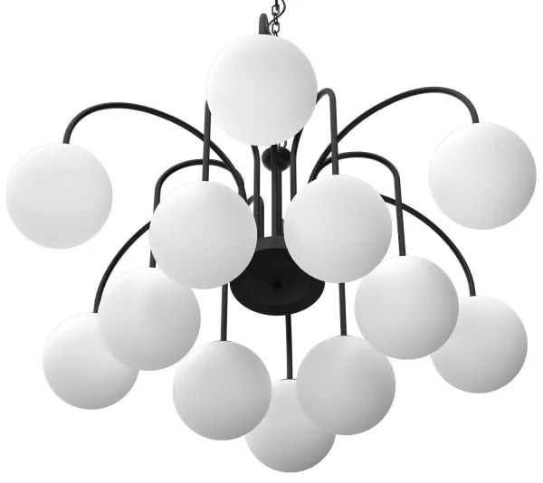 Luster na reťazi CAMBRIDGE 12xE14/60W/230V čierna