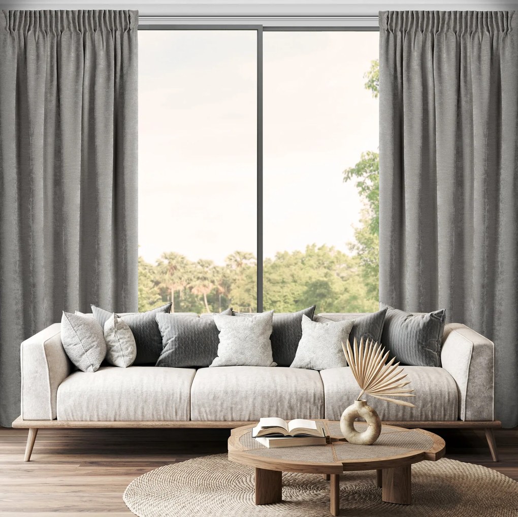 ZÁVES NA PÁSKE VANI 140X270 CM SIVÁ