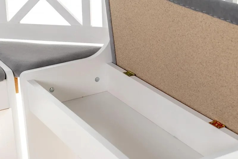 Rohová jedálenská lavica X1 Biela