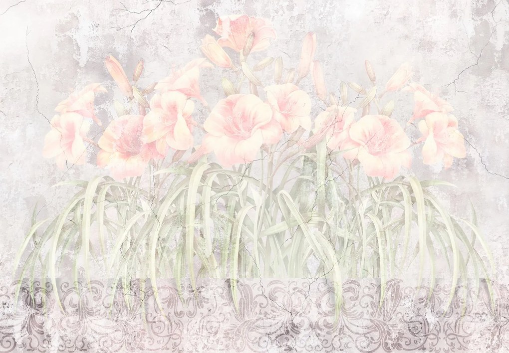 Fototapeta - Kvety v stene (147x102 cm)
