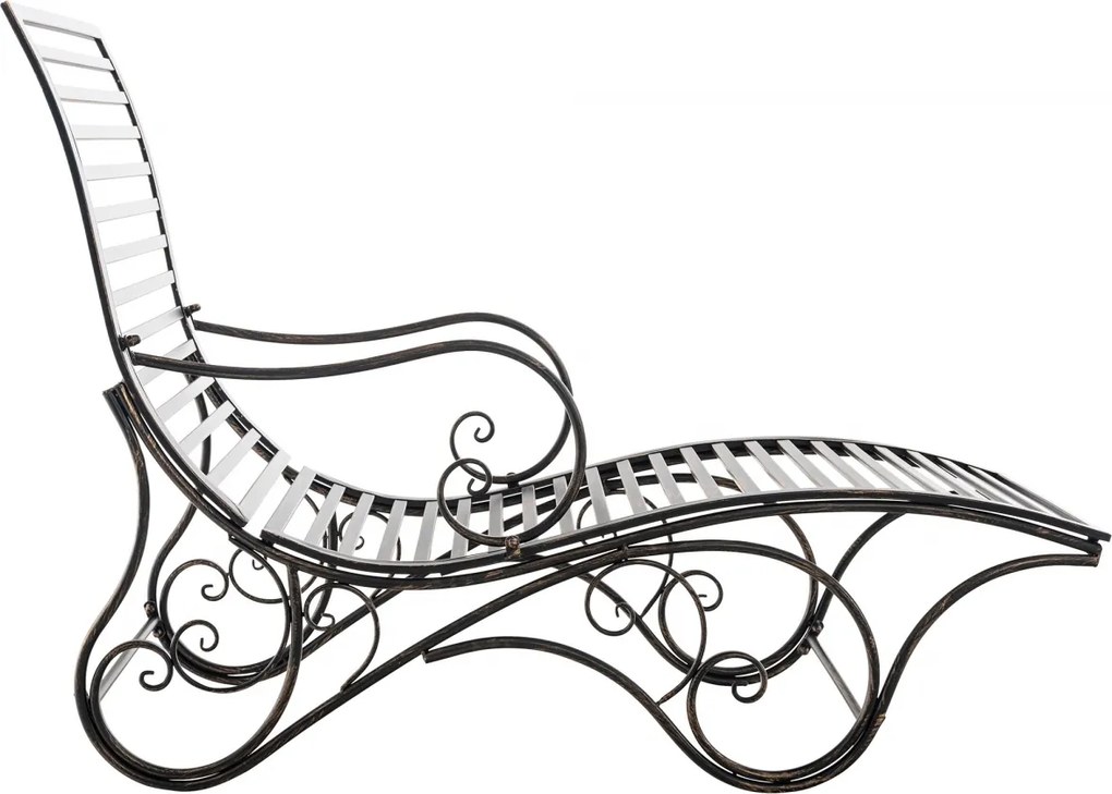 Kovová záhradné lehátko Amiens - Bronzová