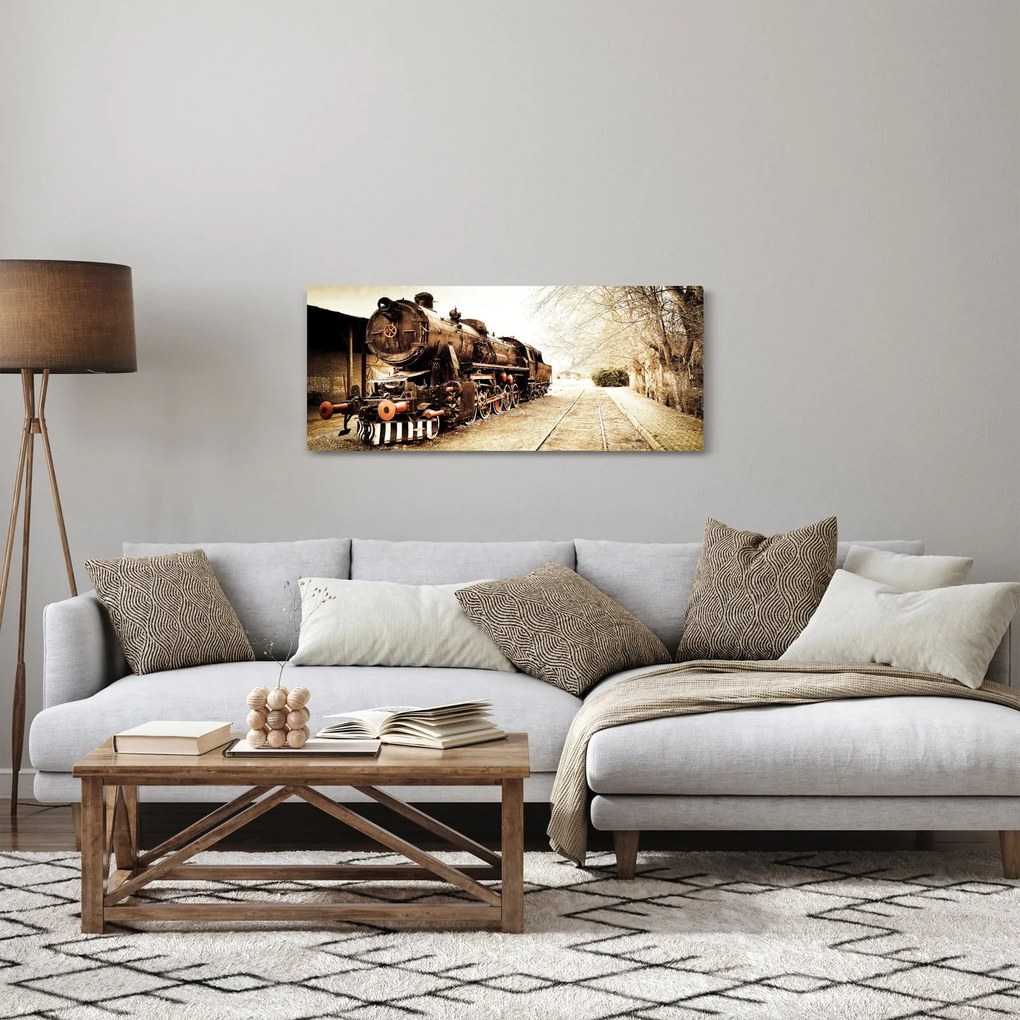 Obraz - Historická lokomotíva (120x50 cm)