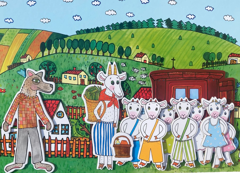 MARIONETINO Bábky a kulisy k rozprávke O kozliatkach