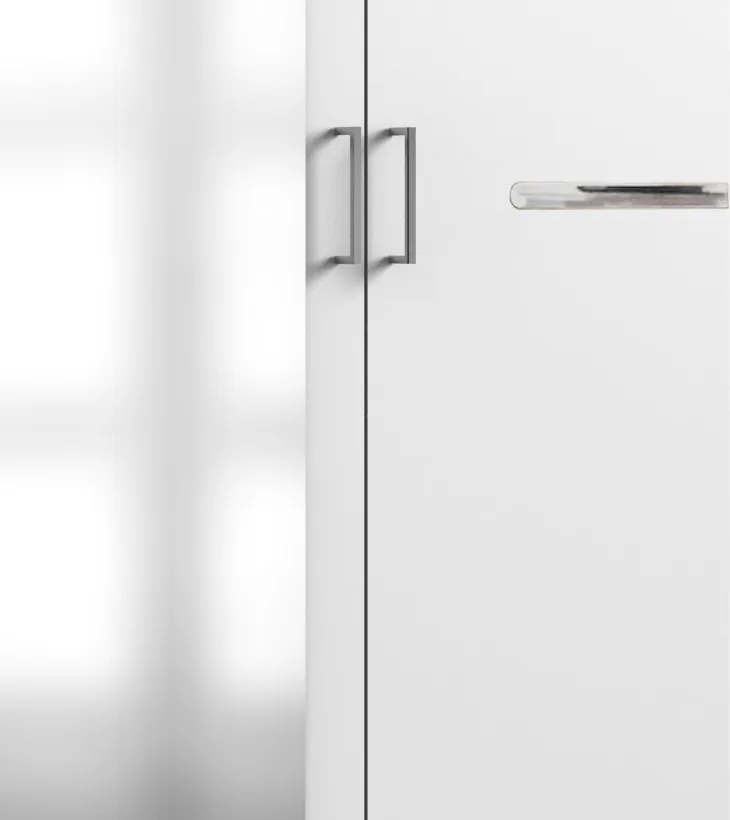 Šatníková skriňa so zrkadlami Anna, 225 cm, biela