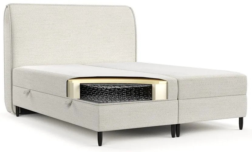 Krémovobiela boxspring posteľ s úložným priestorom 180x200 cm Melba – Maison de Rêve