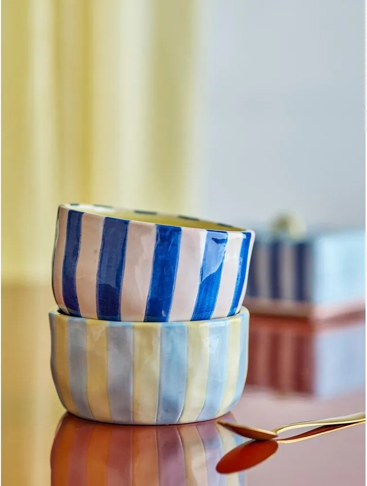 Žlté/modré keramické misky v súprave 4 ks 300 ml Phoenix – Bloomingville