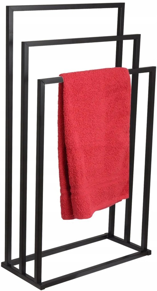 Stojan na uteráky - 3 ramenný - čierny