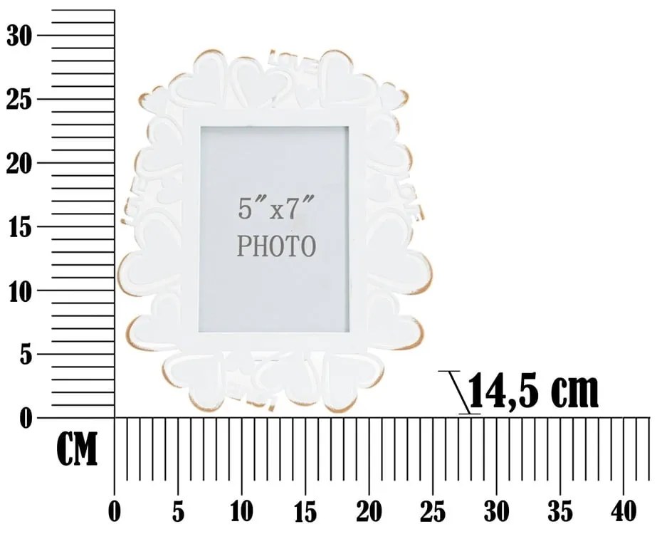 Biely kovový rámček na fotky Mauro Ferretti, 25 x 27,7 cm