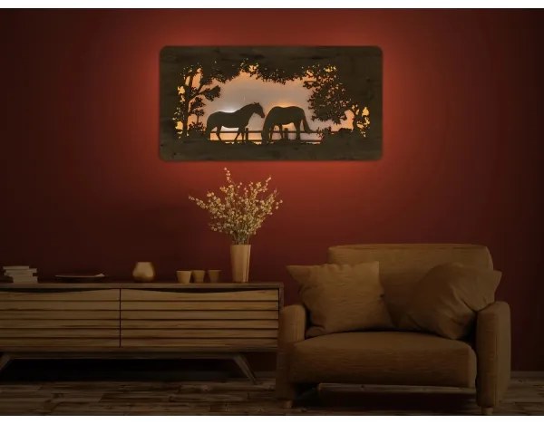 Li-Go 5012/B/4 - LED nástenná dekorácia LED/10W/5V 30000 mAh 120x60 cm dub