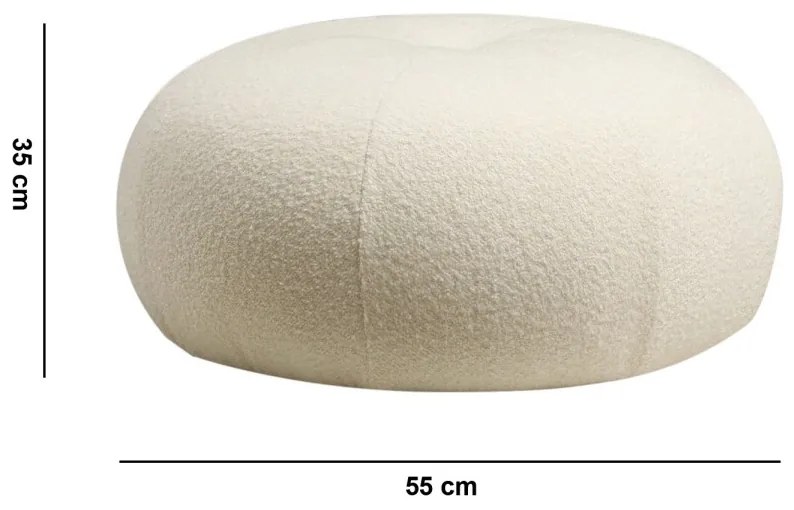 Taburet TINA buklé biely