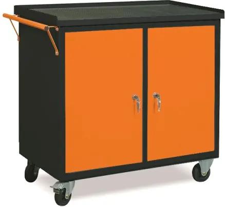 NABBI WW01G/AA dielenský vozík na kolieskach so zámkom grafit / oranžová
