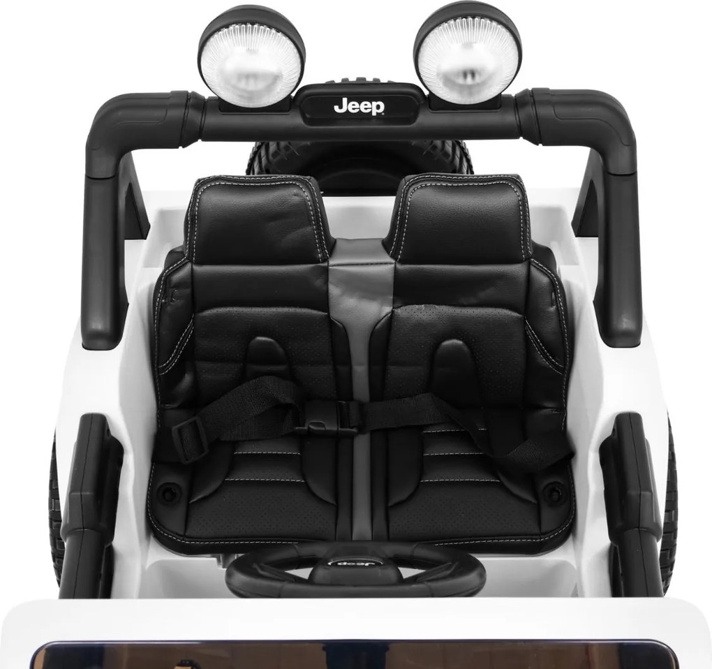 Ramiz Jeep Wrangler Rubicon na batérie pre deti biely + diaľkové ovládanie