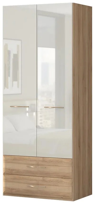 Skriňa 2d2s Gala p22/gl lakovaná pacific walnut/beige