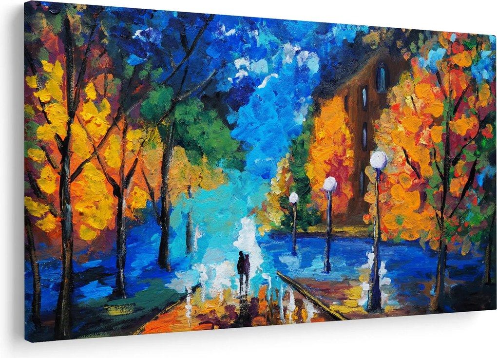 Obraz - Milenci, Pointilizmus (90x60 cm)