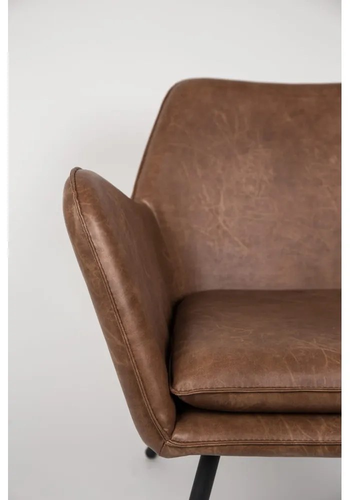 Hnedé kreslo White Label Bon