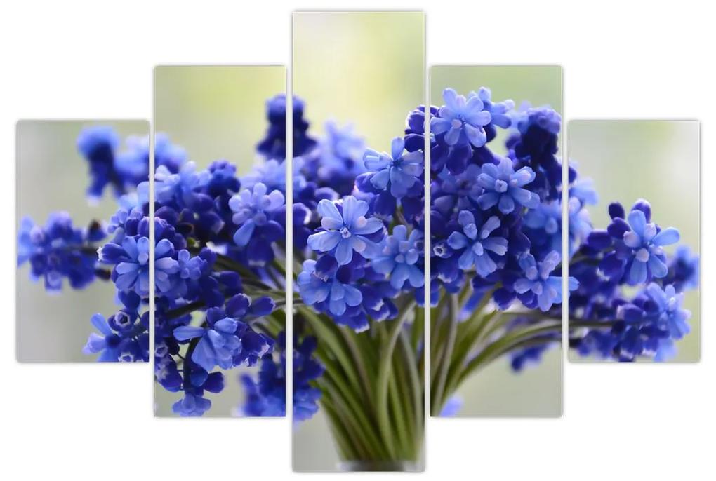 Obraz kytice modrých kvetov (150x105 cm)