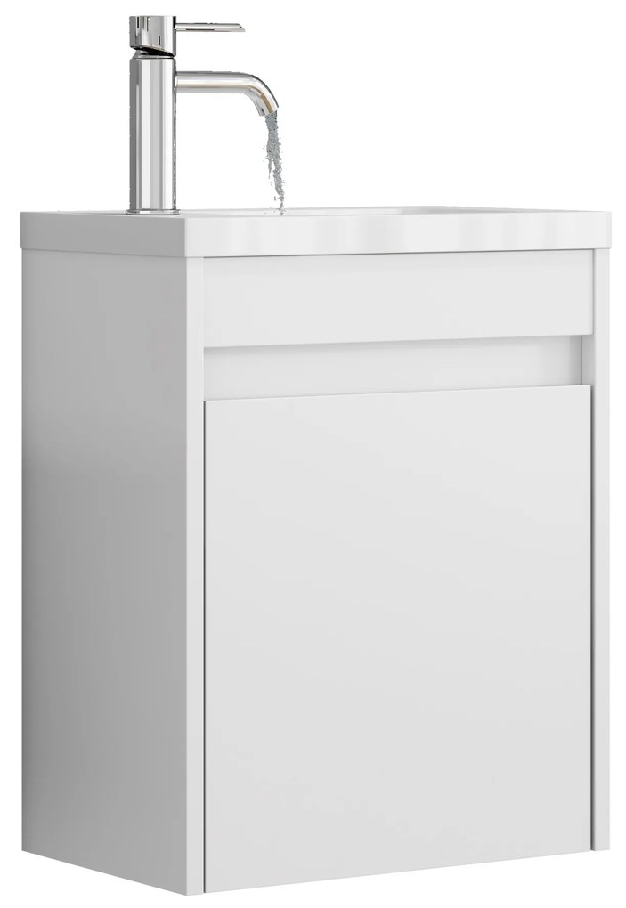 Závesná skrinka s umývadlom Houseland Lila 40 cm biela