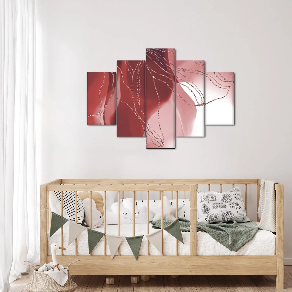 Obraz - Červená abstraktná kvetina N⁰1 (150x105 cm)