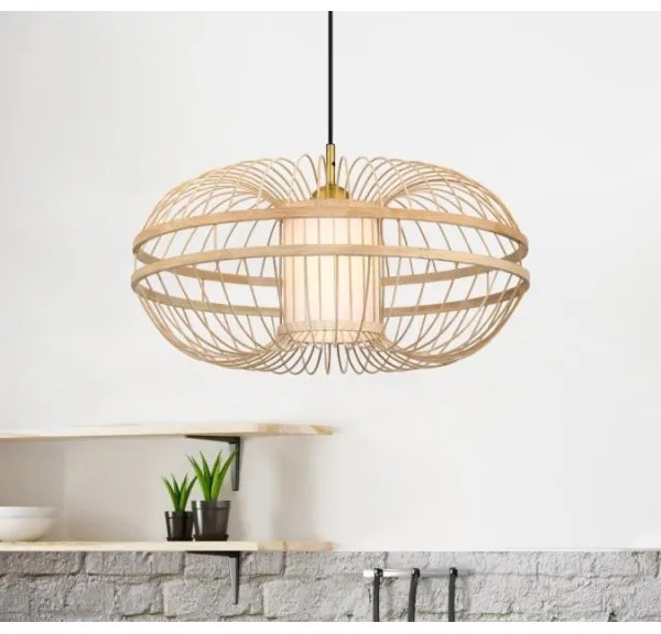 Westinghouse 61255 - Luster na lanku TULCEA 1xE27/60W/230V bambus