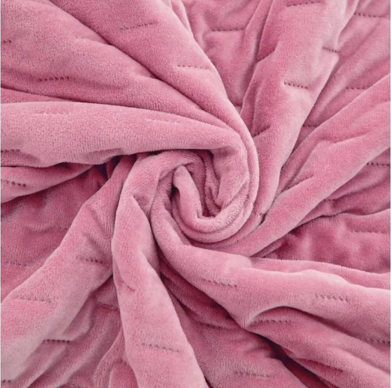 Zamatový prehoz na posteľ ASTRALIA, ružový Rozmer: 170 x 210 cm