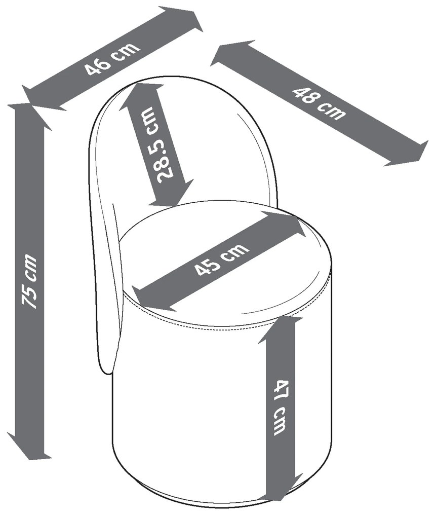 Otočná taburetka s chrbtovou opierkou