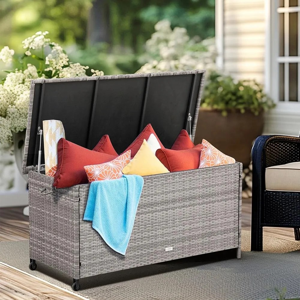 Úložný ratanový box ELEGANZA sivý