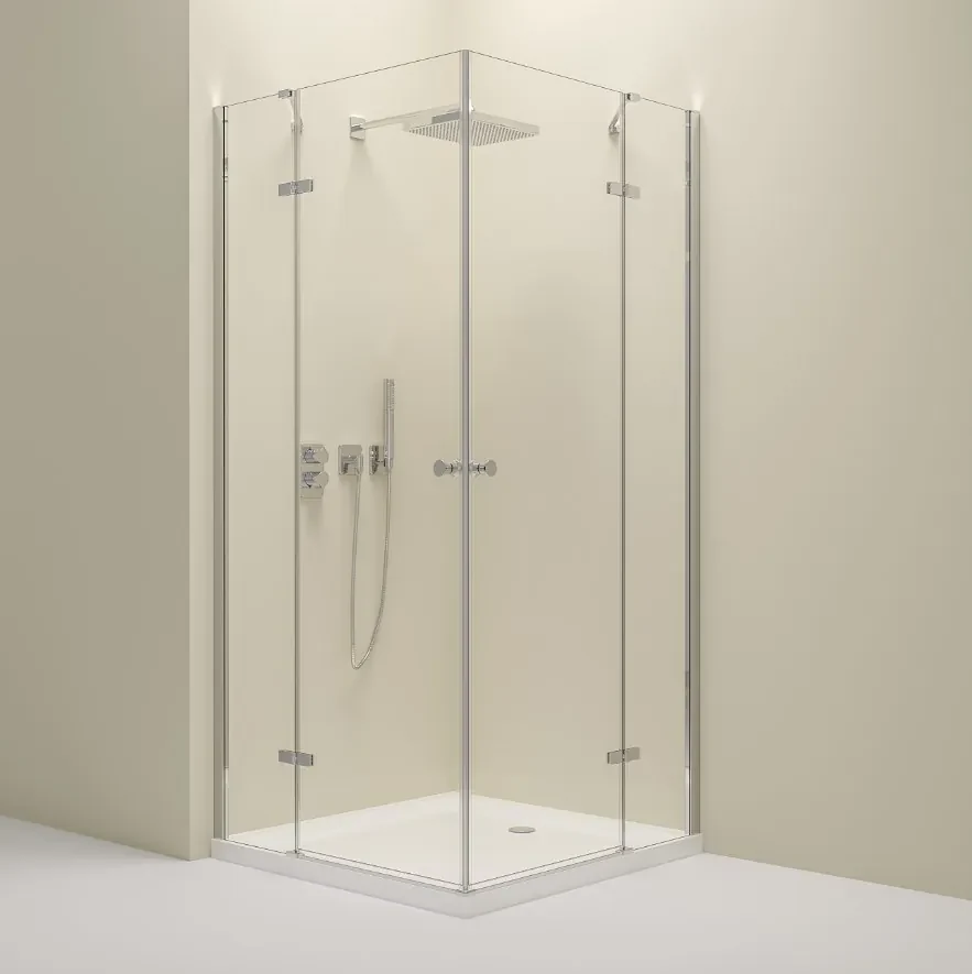 Erga Bern Double, sprchový kút s 2-krídlovými dverami 100(dvere) x 110(dvere) x 195 cm, 6mm číre sklo, chrómový profil, ERG-V02-BERN-D100D110-CL-CR
