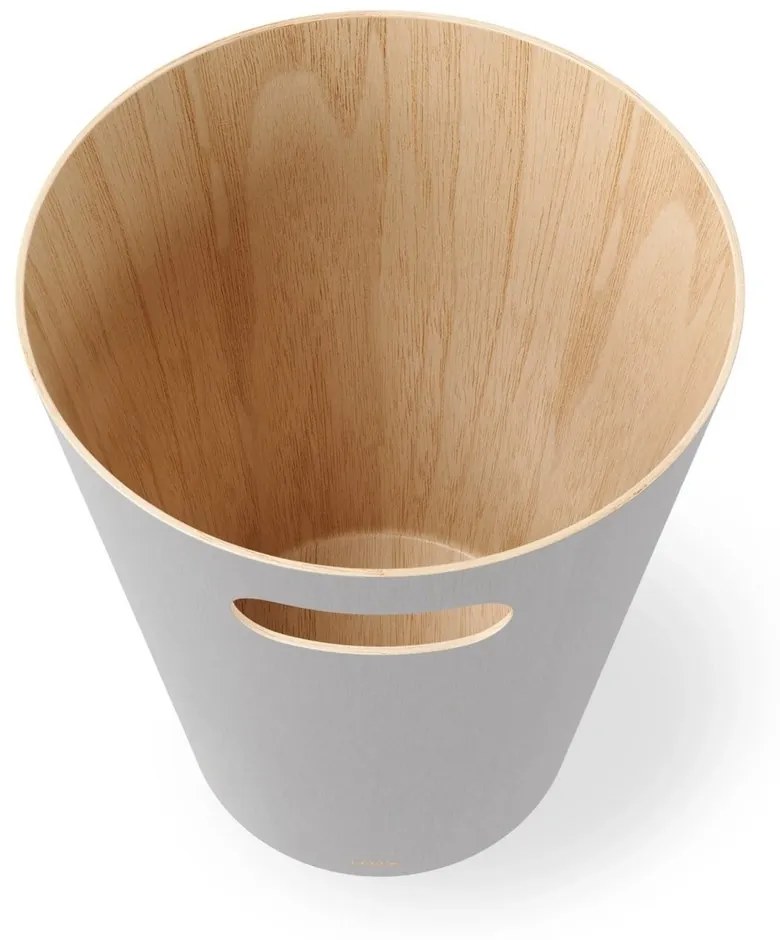 Umbra Odpadkový kôš WOODROW 28 cm sv. šedý, prírodný
