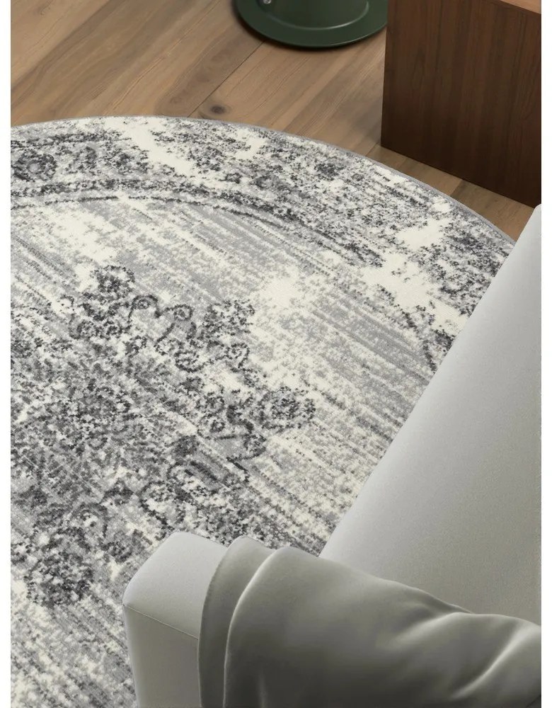 Sivo-krémový okrúhly koberec ø 120 cm Gloria Lydia – Hanse Home